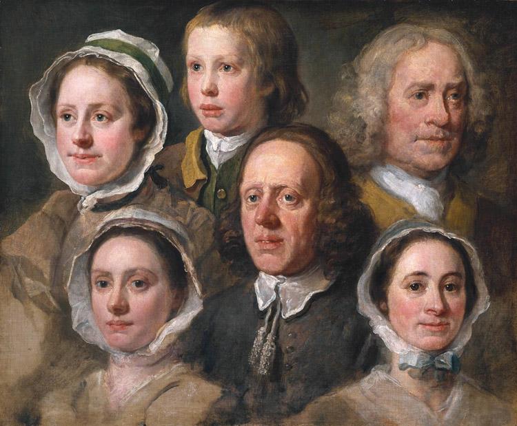HOGARTH, William Heads of Six of Hogarth's Servants (mk08) oil painting image